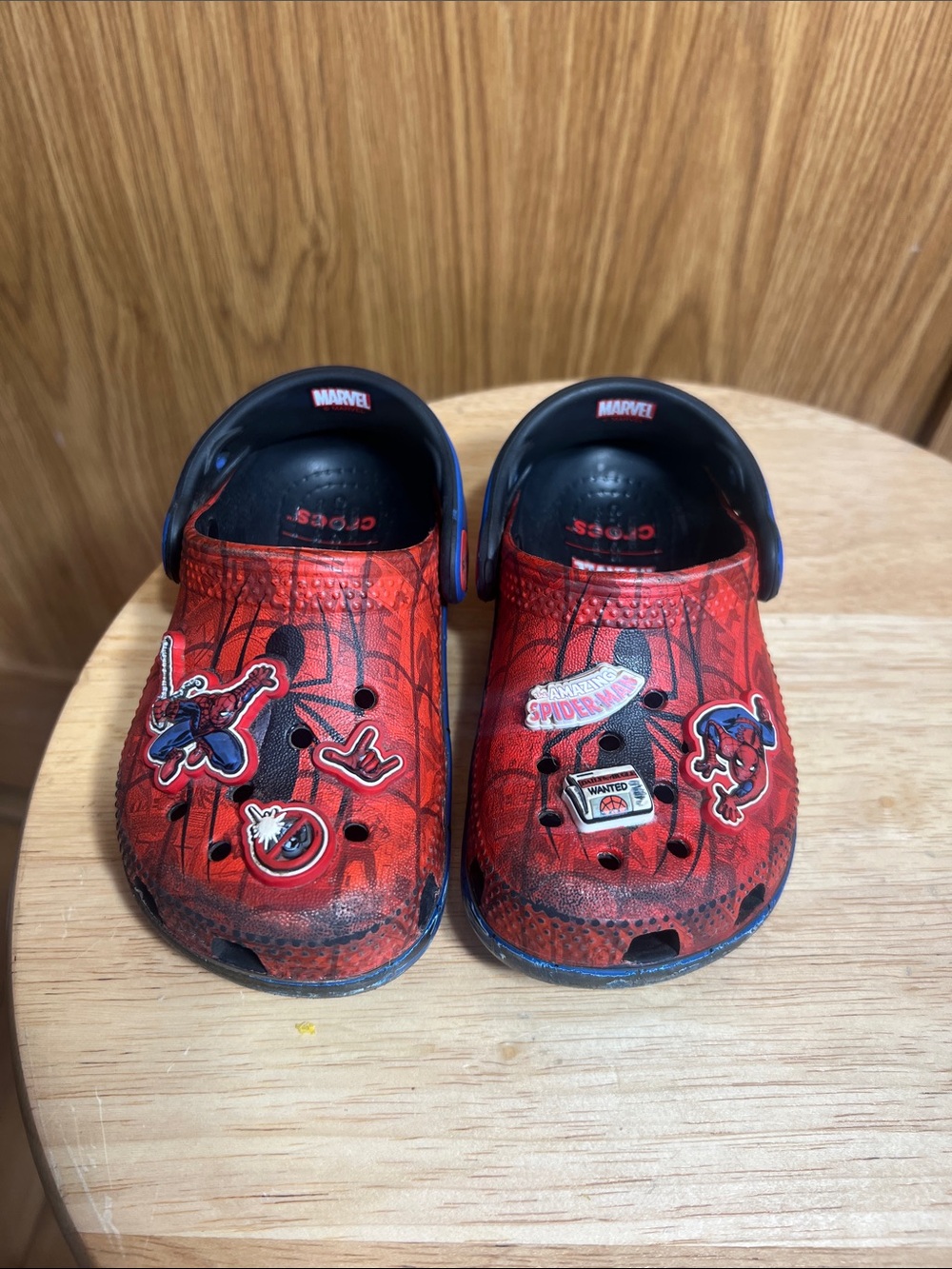 Marvel Red Spider-Man Kids Clog Sandals with Black Straps